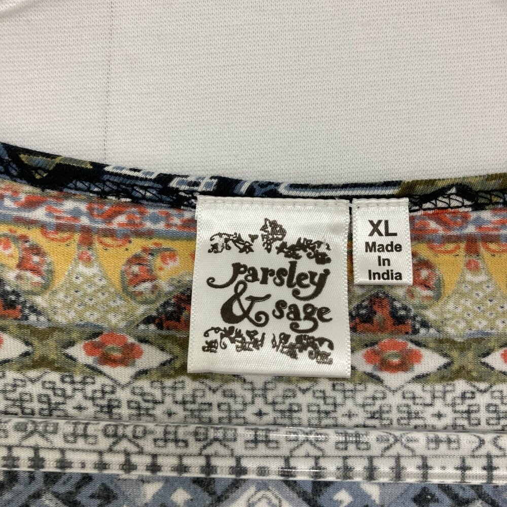 Parsley & Sage Blouse size XL Multi Color Abstrac… - image 2